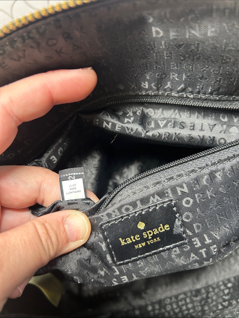 kate spade Black & White Patterned Dome Satchel - Picture 7 of 12